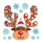 Casa si Gradina - Decoratiuni - Decoratiuni de sezon - Sticker perete Craciun calendar Advent 3D cu ren, decor autoadeziv reutilizabil 30 x 33 cm - Infinity.ro