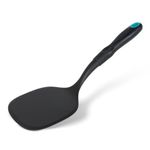 Casa si Gradina - Bucatarie si vesela - Ustensile bucatarie - Pensule, spatule si teluri bucatarie - Spatula bucatarie Baker's Secret nylon negru 35.3 cm, rezistenta la caldura pentru tigai antiaderente - Infinity.ro