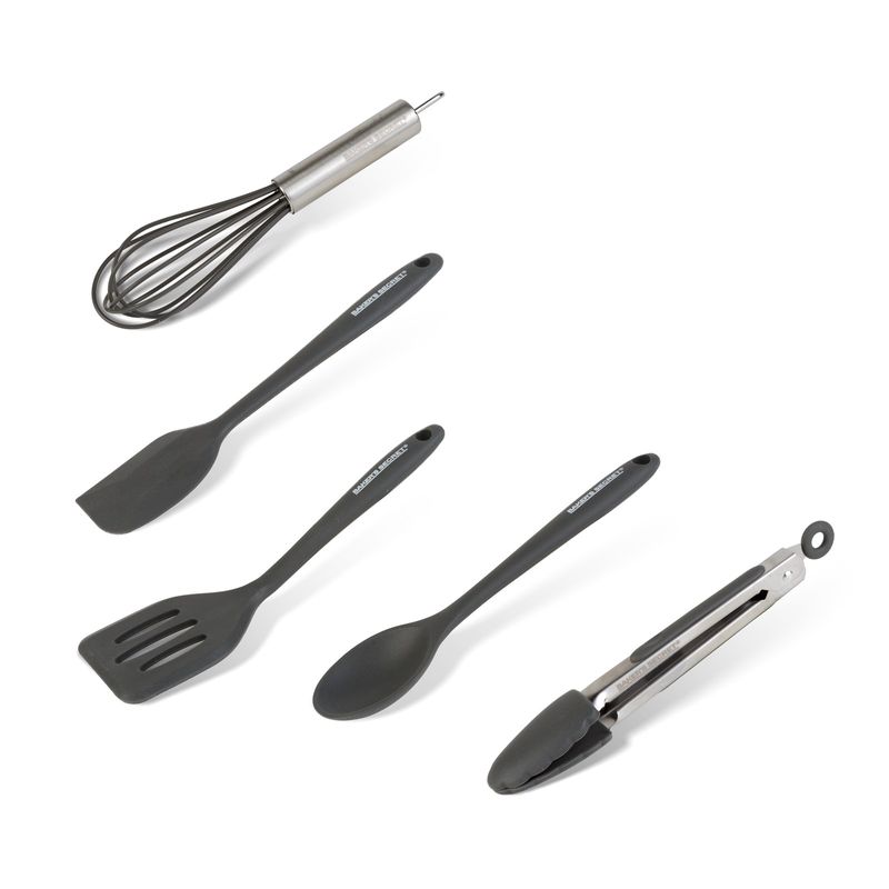 Casa si Gradina - Bucatarie si vesela - Ustensile bucatarie - Seturi ustensile de bucatarie - Set ustensile bucatarie Baker's Secret 5 piese 20 cm, spatula lingura cleste tel pentru gatit si servire - Infinity.ro