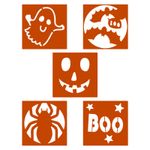 Casa si Gradina - Decoratiuni - Decoratiuni de sezon - Set sabloane Halloween 5 buc, sabloane desen dovleac/paianjen/fantoma/liliac BOO - Infinity.ro