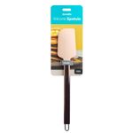 Casa si Gradina - Bucatarie si vesela - Ustensile bucatarie - Pensule, spatule si teluri bucatarie - Spatula bucatarie silicon, 29 cm, rezistenta caldura, maner inox, piersica - Infinity.ro