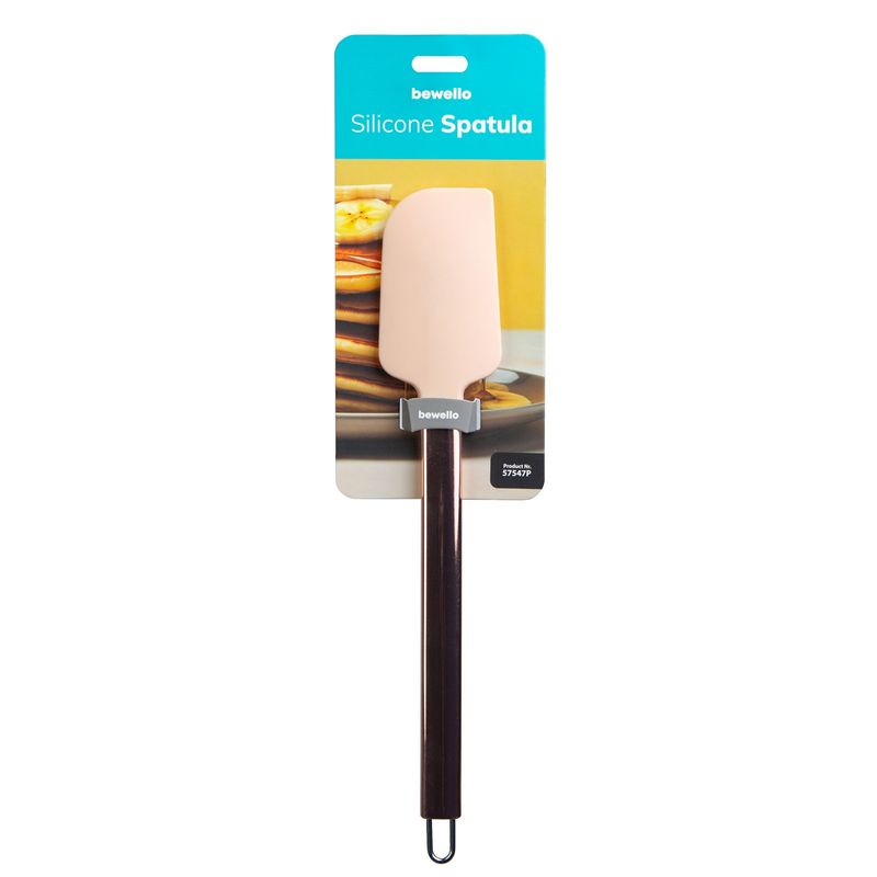 Casa si Gradina - Bucatarie si vesela - Ustensile bucatarie - Pensule, spatule si teluri bucatarie - Spatula bucatarie silicon, 29 cm, rezistenta caldura, maner inox, piersica - Infinity.ro
