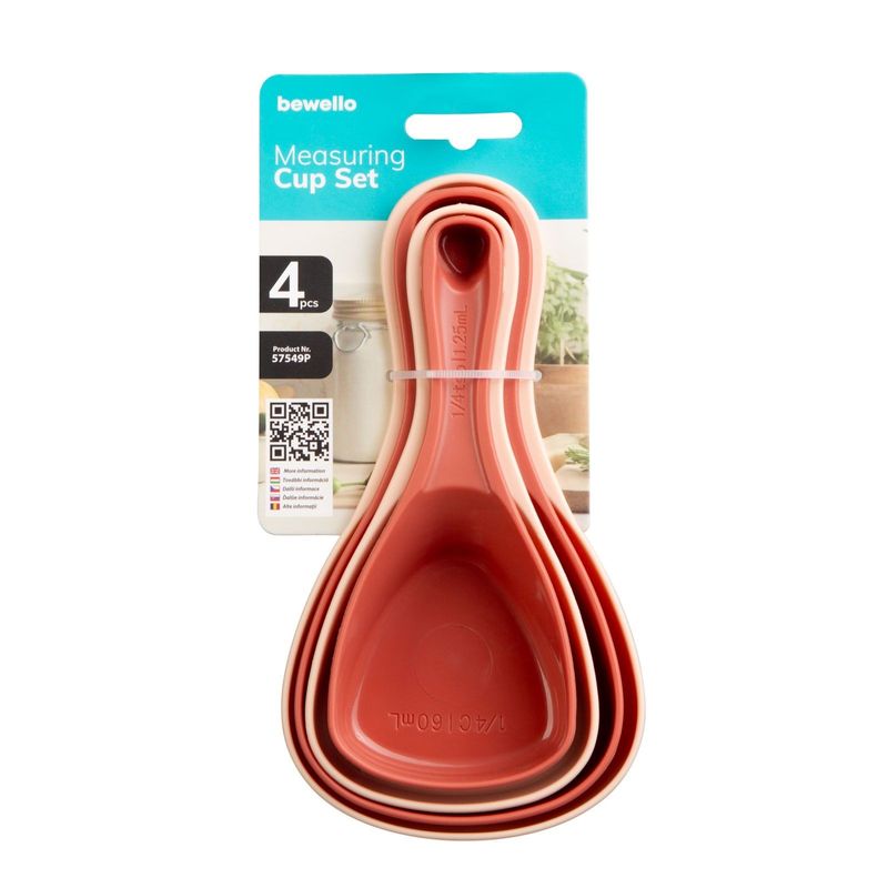 Casa si Gradina - Bucatarie si vesela - Ustensile bucatarie - Ustensile de masurat de bucatarie - Set 4 linguri masurare, 60/ 85/ 125/ 250 ml, plastic, pentru gatit si copt, compacte, reutilizabile - Infinity.ro