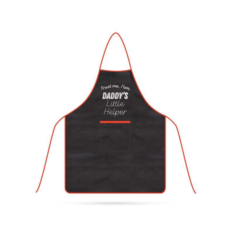 Casa si Gradina - Textile si covoare - Textile bucatarie - Sorturi bucatarie si gratar - Sort copii negru cu rosu 44x60 cm buzunar mare protectie haine BBQ - Infinity.ro