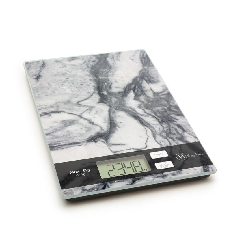 Casa si Gradina - Bucatarie si vesela - Ustensile bucatarie - Ustensile de masurat de bucatarie - Cantar de bucatarie marmura alba, capac sticla, buton tactil, masurare g, kg, lb, oz, tara, 5 kg - Infinity.ro