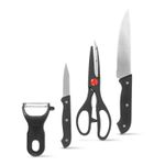 Casa si Gradina - Bucatarie si vesela - Vesela si tacamuri - Cutite si seturi de cutite - Set cutite bucatarie, foarfece, decojitor, inox, maner antialunecare, multifunctional - Infinity.ro
