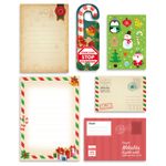 Casa si Gradina - Decoratiuni - Decoratiuni de sezon - Set scrisoare Mos Craciun, 12 piese, hartie, plic si stickere - Infinity.ro