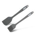 Casa si Gradina - Bucatarie si vesela - Ustensile bucatarie - Pensule, spatule si teluri bucatarie - Set spatula si pensula silicon Baker's Secret, 2 piese, negru - Infinity.ro