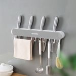 Casa si Gradina - Mobilier - Organizare si depozitare - Cuiere - Suport ustensile bucatarie autoadeziv, organizator perete cu 7 carlige, suport prosoape baie 35 cm - Infinity.ro
