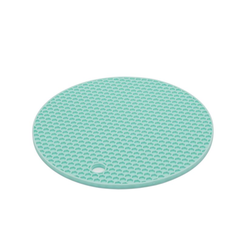 Casa si Gradina - Bucatarie si vesela - Organizare si depozitare bucatarie - Suporturi tacamuri si vase - Suport vase silicon termorezistent, 18 cm, antiderapant, -40 +250C, protectie masa, albastru - Infinity.ro