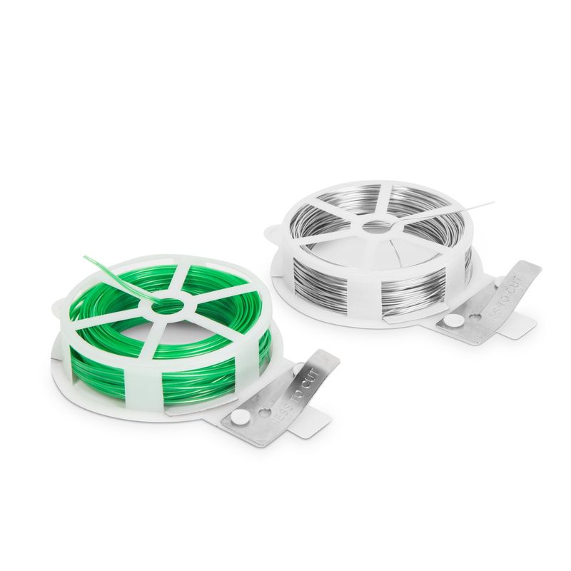 Casa si Gradina - Constructii - Feronerie si accesorii - Sfoara si lanturi - Set sarma legat plante cu cutter, 2 role x 20 m, sarma gradina cu taietor pentru legare plante - Infinity.ro