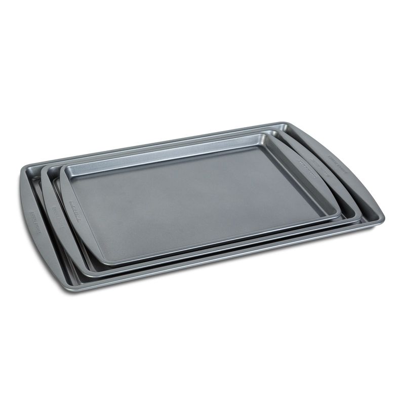 Casa si Gradina - Bucatarie si vesela - Vase pentru gatit - Tavi copt - Set tavi cuptor Baker's Secret 3 piese, tavi antiaderente dreptunghiulare pentru prajituri si gatit - Infinity.ro