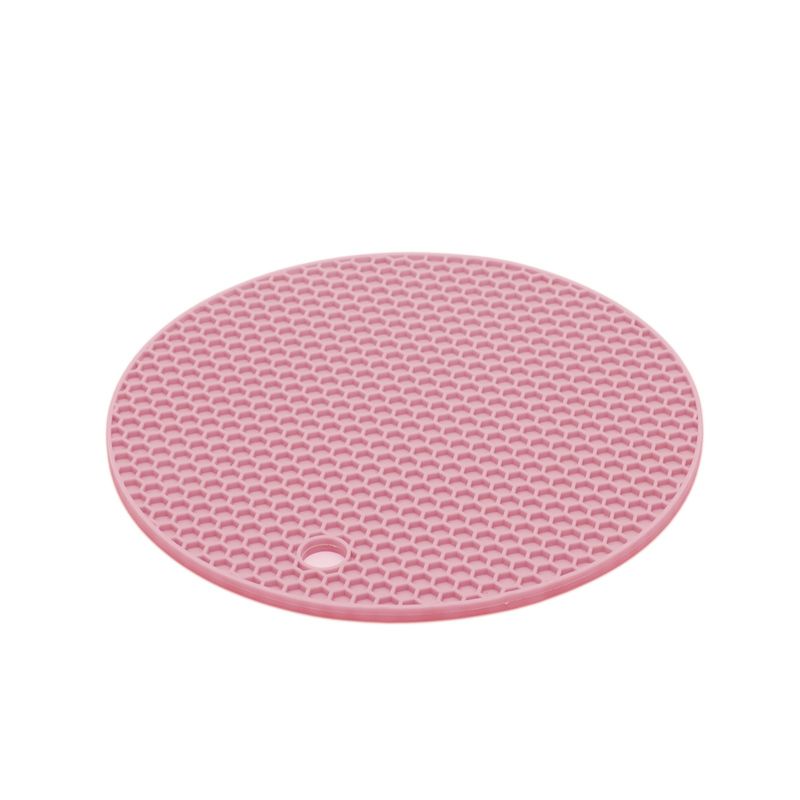 Casa si Gradina - Bucatarie si vesela - Organizare si depozitare bucatarie - Suporturi tacamuri si vase - Suport vase silicon 18 cm, antiderapant, rezistent la temperaturi, protectie blat bucatarie, roz - Infinity.ro