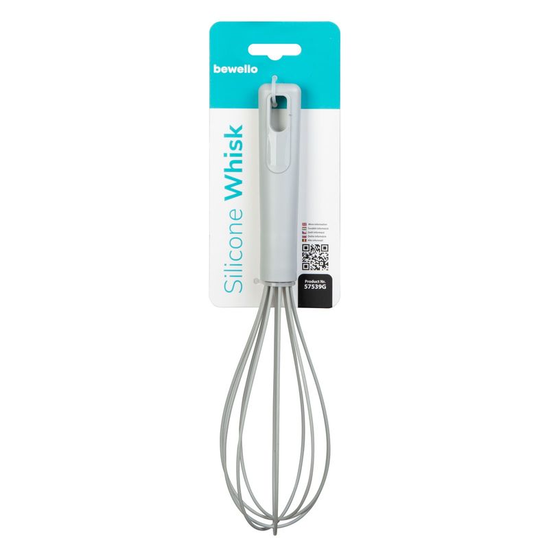 Casa si Gradina - Bucatarie si vesela - Ustensile bucatarie - Pensule, spatule si teluri bucatarie - Tel silicon bucatarie 25 cm, pentru mixare si batere, rezistent la caldura, antiaderent, gri - Infinity.ro