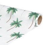 Casa si Gradina - Textile si covoare - Textile bucatarie - Fete de masa - Traversa masa decorativa 180x28 cm model palmieri fundal alb - Infinity.ro
