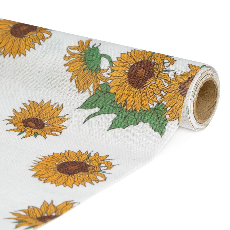 Casa si Gradina - Textile si covoare - Textile bucatarie - Fete de masa - Traversa masa decorativa, 180x28 cm, model floarea soarelui fundal alb - Infinity.ro