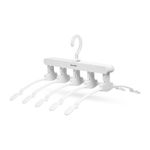 Casa si Gradina - Mobilier - Organizare si depozitare - Umerase si valeti - Umeras organizator economisire spatiu cu 5 umerase, pliabil, pentru haine, alb, 32x40x20 cm - Infinity.ro
