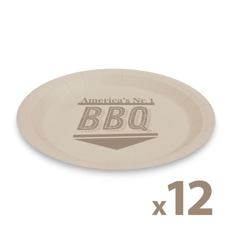 Casa si Gradina - Decoratiuni - Decoratiuni petrecere - Vesela pentru petrecere - Farfurii carton BBQ 23 cm, set 12 buc, farfurii de unica folosinta - Infinity.ro