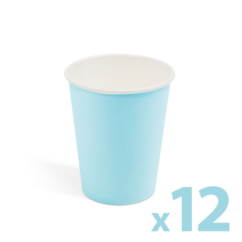 Casa si Gradina - Decoratiuni - Decoratiuni petrecere - Vesela pentru petrecere - Pahare carton albastre 250 ml, set 12 buc, pahare de unica folosinta pentru petreceri - Infinity.ro