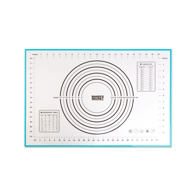 Casa si Gradina - Bucatarie si vesela - Ustensile bucatarie - Ustensile ornare prajituri - Covoras silicon framantat Baker's Secret 60 x 40 cm, plansa pentru aluat cu marcaje pentru intins si coacere - Infinity.ro