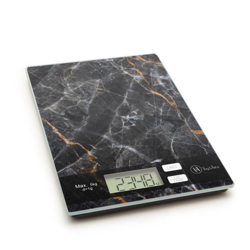 Casa si Gradina - Bucatarie si vesela - Ustensile bucatarie - Ustensile de masurat de bucatarie - Cantar de bucatarie marmura neagra, capac sticla, buton tactil, masurare g, kg, lb, oz, tara, 5 kg - Infinity.ro