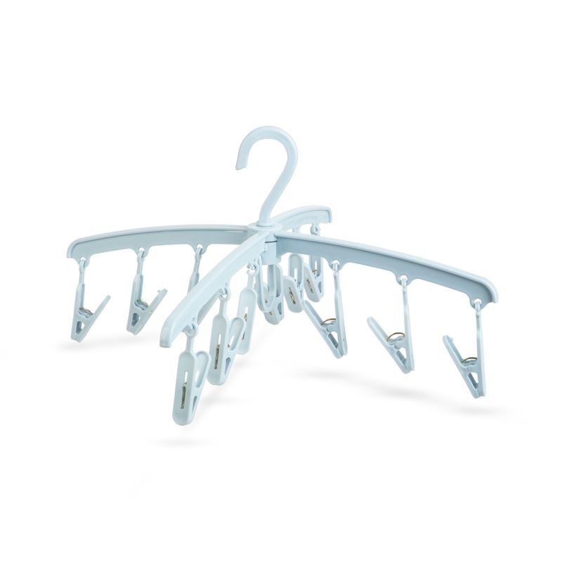 Market - Spalare si intretinere rufe - Uscatoare de rufe si accesorii - Lenjerie de uscat, albastru, 12 clame, pliabil, interior si exterior, plastic - Infinity.ro