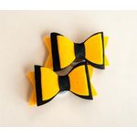 Fashion, accesorii si bijuterii - Copii - Accesorii copii - Accesorii pentru par copii - Fundite de par din fetru rigid pentru fetite FELTLAND, set 2 buc, 8*4.5cm, galben inchis/negru - Infinity.ro