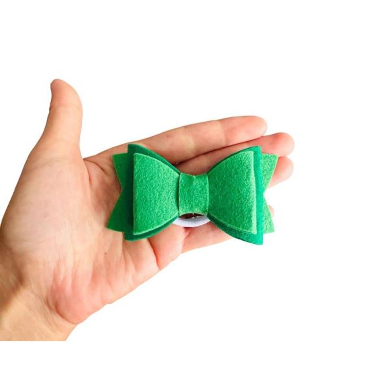 Fashion, accesorii si bijuterii - Copii - Accesorii copii - Accesorii pentru par copii - Fundite de par din fetru rigid pentru fetite FELTLAND, set 2 buc, 8*4.5cm, verde - Infinity.ro