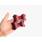 Fashion, accesorii si bijuterii - Copii - Accesorii copii - Accesorii pentru par copii - Fundite pentru fetite FELTLAND din piele artificiala, set 2 buc, 8*4.5cm, visiniu - Infinity.ro