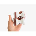 Fashion, accesorii si bijuterii - Copii - Accesorii copii - Accesorii pentru par copii - Fundite pentru fetite FELTLAND din piele artificiala, set 2 buc, 8*4.5cm, alb/roz/alb - Infinity.ro