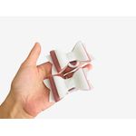 Fashion, accesorii si bijuterii - Copii - Accesorii copii - Accesorii pentru par copii - Fundite pentru fetite FELTLAND din piele artificiala, set 2 buc, 8*4.5cm, alb/roz/alb - Infinity.ro