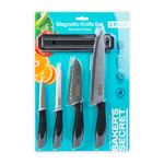Casa si Gradina - Bucatarie si vesela - Vesela si tacamuri - Cutite si seturi de cutite - Set cutite bucatarie Baker Secret 5 piese, cutite inox cu suport magnetic perete si maner ergonomic - Infinity.ro