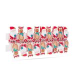 Casa si Gradina - Decoratiuni - Decoratiuni de sezon - Clipsuri Craciun Mos Craciun cu panglica 22 x 35 mm, set 18 buc + 2 m banda - Infinity.ro