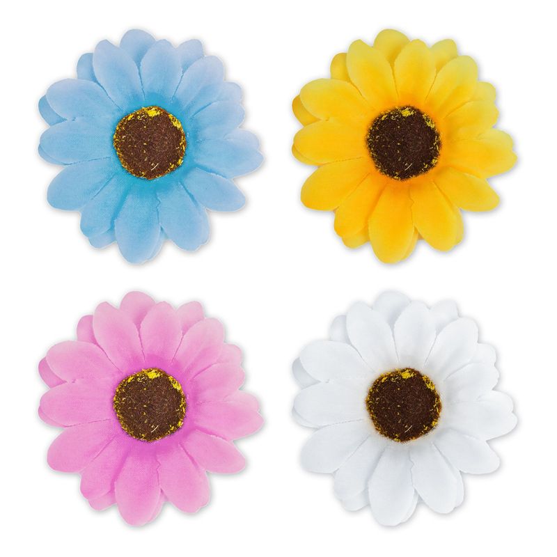 Casa si Gradina - Gradina si terasa - Decoratiuni exterior - Ornamente gradina - Decor gradina flori colorate, 7.5 cm, set 4 buc, decor exterior, plastic, multicolor - Infinity.ro