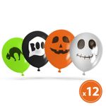 Casa si Gradina - Decoratiuni - Decoratiuni de sezon - Baloane Halloween set 12 bucati, baloane latex, 4 culori si modele - Infinity.ro