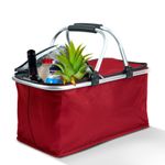 Sport si Outdoor - Camping - Bucatarie de camping - Cutii si genti frigorifice - Cos termo pliant, 21L, 49x28x25 cm, rosu, pentru cumparaturi si transport alimente reci - Infinity.ro