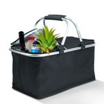 Sport si Outdoor - Camping - Bucatarie de camping - Cutii si genti frigorifice - Cos termo pliant, 21L, 49x28x25 cm, negru, ideal pentru cumparaturi si alimente - Infinity.ro