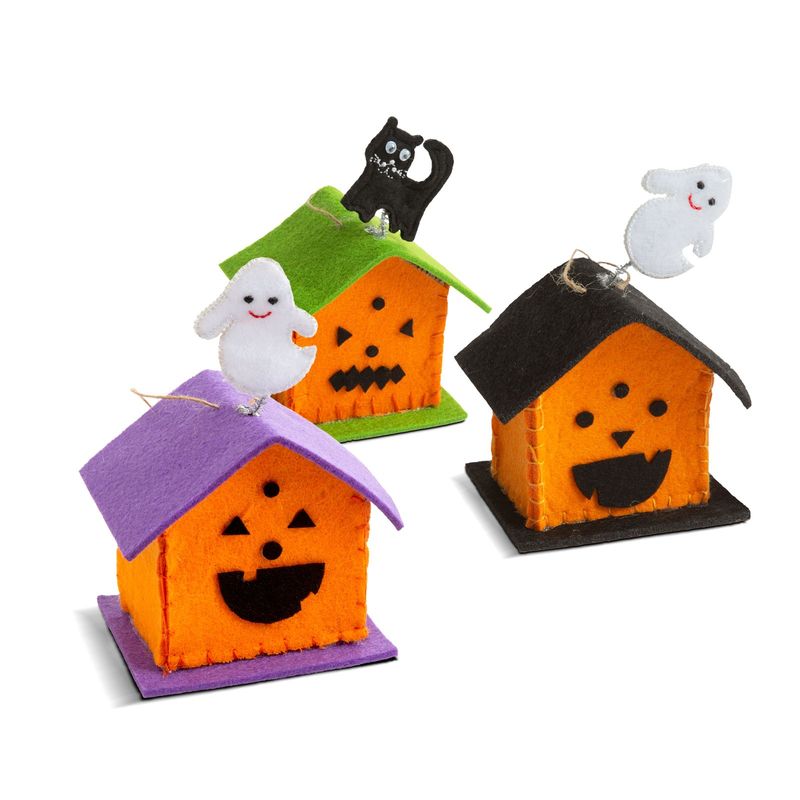 Casa si Gradina - Decoratiuni - Decoratiuni de sezon - Decor casa Halloween textila, 9x9x7.5 cm, fantoma si pisica, ornament decorativ 3 modele - Infinity.ro
