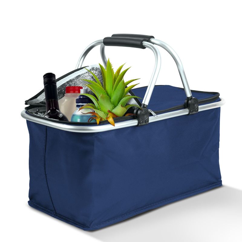 Sport si Outdoor - Camping - Bucatarie de camping - Cutii si genti frigorifice - Cos de cumparaturi termopan, 49 x 28 x 25 cm,  21 L, albastru - Infinity.ro