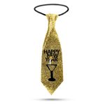 Casa si Gradina - Decoratiuni - Decoratiuni de sezon - Cravata Craciun aurie glitter 41 x 11 cm, accesoriu festiv - Infinity.ro