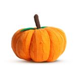 Casa si Gradina - Decoratiuni - Decoratiuni de sezon - Decor dovleac Halloween portocaliu textil, 20x20x18 cm, frunze verzi - Infinity.ro