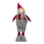 Casa si Gradina - Decoratiuni - Decoratiuni de sezon - Decoratiune Craciun elf textil 60 cm, figurina cu fata ceramica pentru decor interior - Infinity.ro