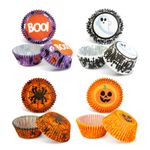 Casa si Gradina - Bucatarie si vesela - Ustensile bucatarie - Forme prajituri - Decor Halloween, set hartie briose, 4 modele,  7x5x3.2 cm - Infinity.ro