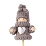 Casa si Gradina - Decoratiuni - Decoratiuni de sezon - Decoratiune Craciun elf scandinav pe bat 50 cm, figurina textila pentru ghiveci sau decor interior - Infinity.ro