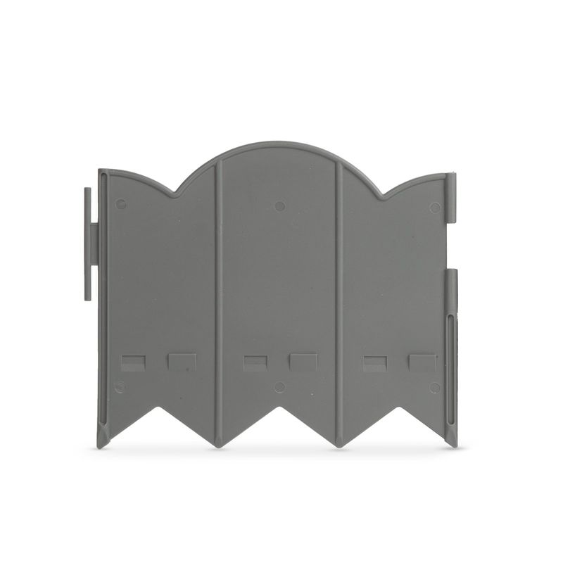 Casa si Gradina - Gradina si terasa - Garduri, panouri si accesorii - Gard gradina decorativ flori, 20x17.5 cm, separator gazon, plastic gri, set 12 buc, bordura flexibila - Infinity.ro