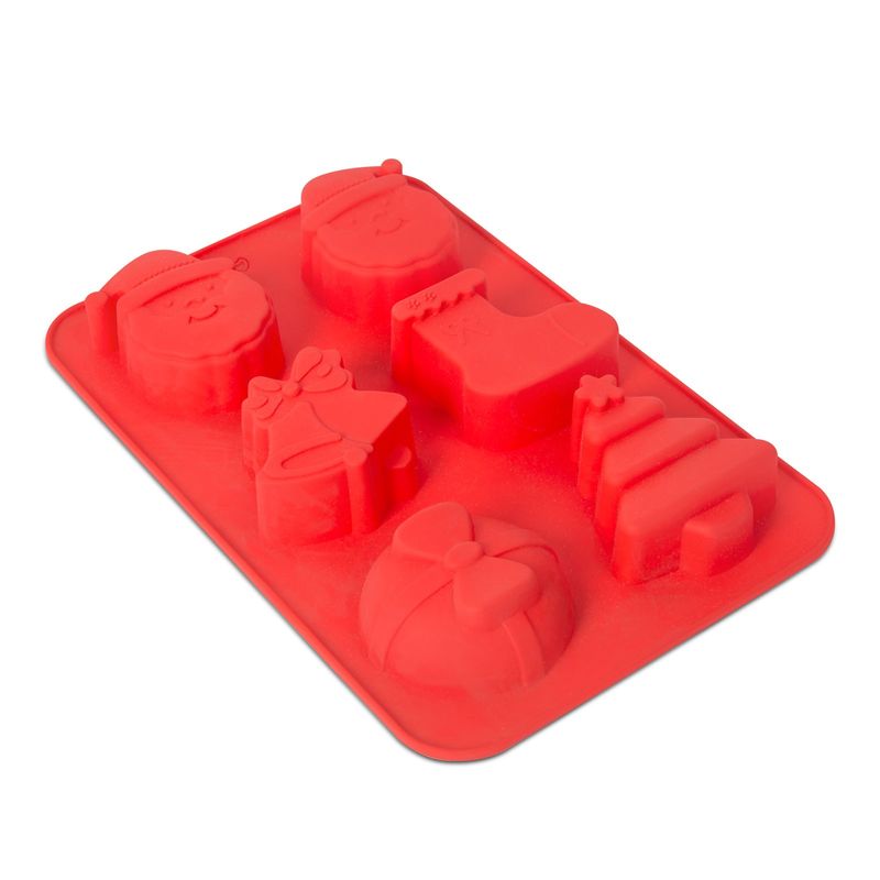 Casa si Gradina - Bucatarie si vesela - Ustensile bucatarie - Forme prajituri - Forma silicon prajituri Craciun, 6 forme mixte, 22x18,5 cm - Infinity.ro