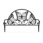 Casa si Gradina - Gradina si terasa - Garduri, panouri si accesorii - Gard gradina decorativ flori, 48x31 cm, separator gazon, plastic negru, bordura flexibila - Infinity.ro