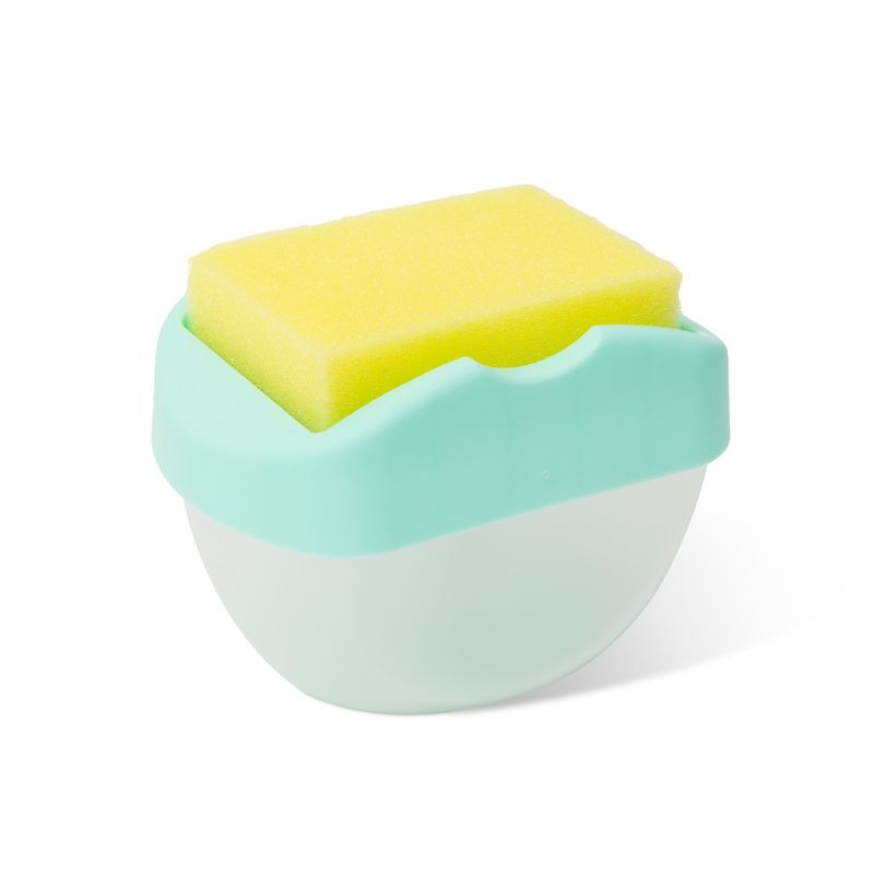 Casa si Gradina - Bucatarie si vesela - Organizare si depozitare bucatarie - Dispensere detergent - Dozator detergent cu pompa si burete, dozare controlata, suport burete, verde - Infinity.ro