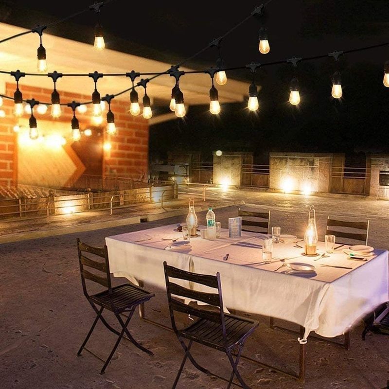 Casa si Gradina - Corpuri si surse de iluminat - Iluminat exterior - Instalatii luminoase exterior - Ghirlanda Luminoasa de Exterior cu 10 Becuri 1 W, 220 V, 10 m Interconectabil, Alb Cald - pentru Gradina - Infinity.ro