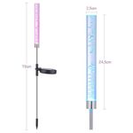 Casa si Gradina - Corpuri si surse de iluminat - Iluminat exterior - Lampi solare - Set 2 Lampi Solare LED Tub cu Bule, Lumina Rece, Inaltime 73cm - Infinity.ro